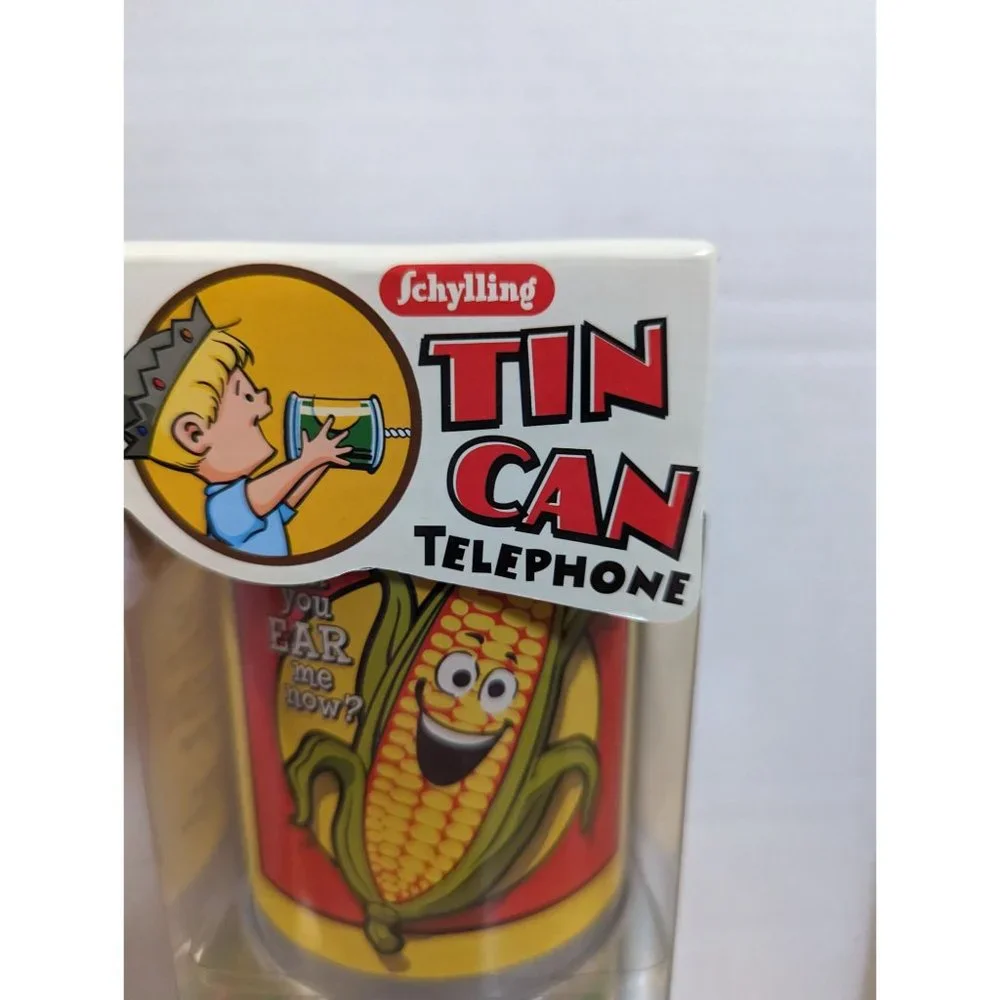 Schylling Tin string Can Telephone‎ Corn & tomato kids toy repop activity 3+